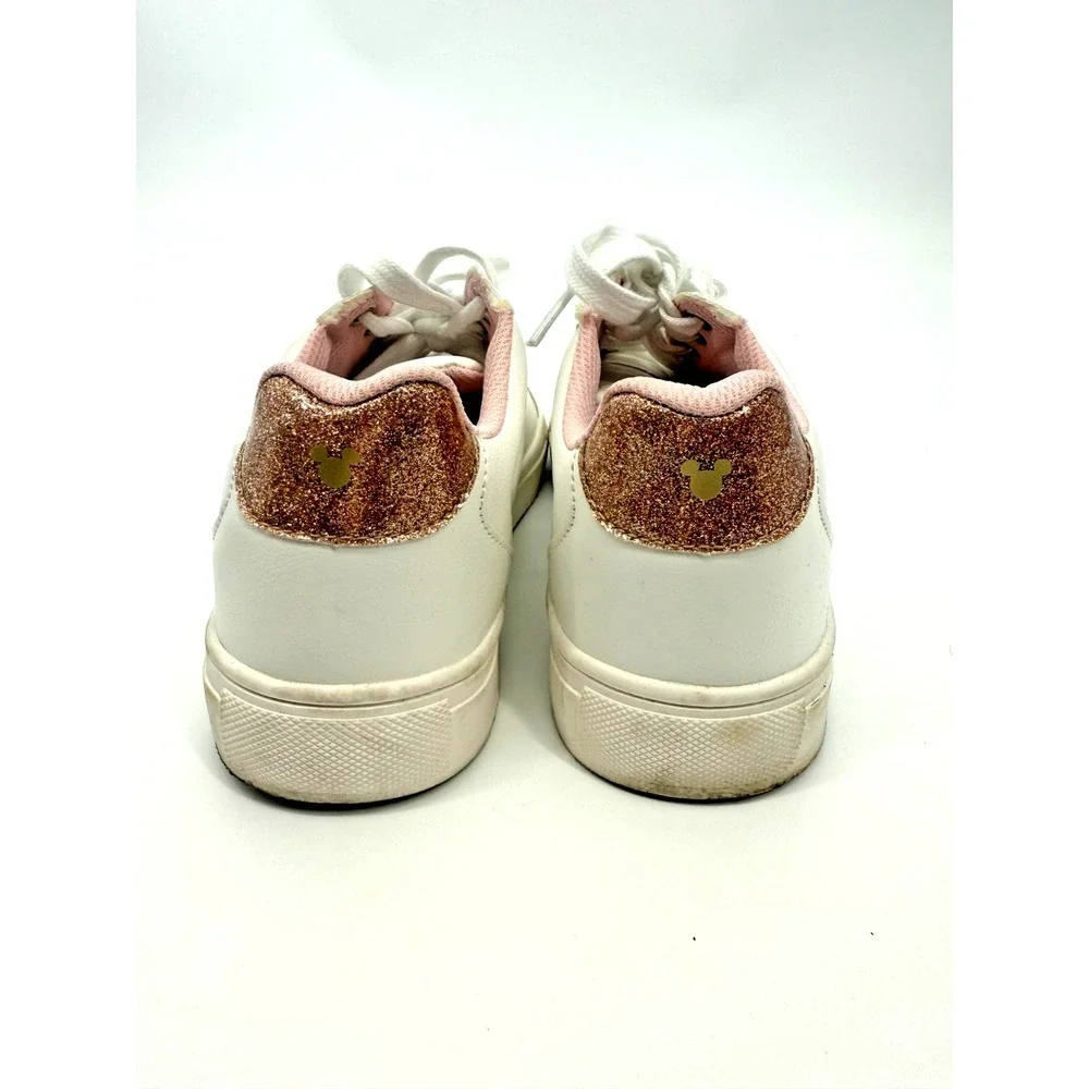 Disney Mickey Mouse‎ Rose Gold Glitter Sneakers Sz 8 Comfort Theme Park Vacation